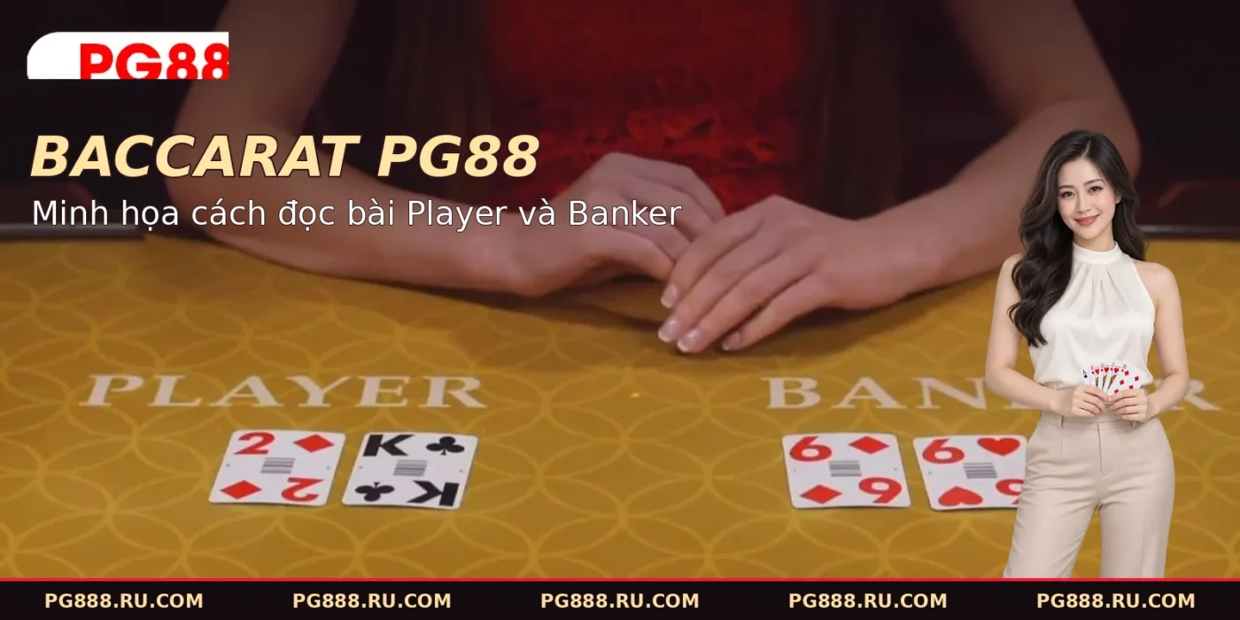 Minh họa bài Player và Banker trong hướng dẫn baccarat PG88