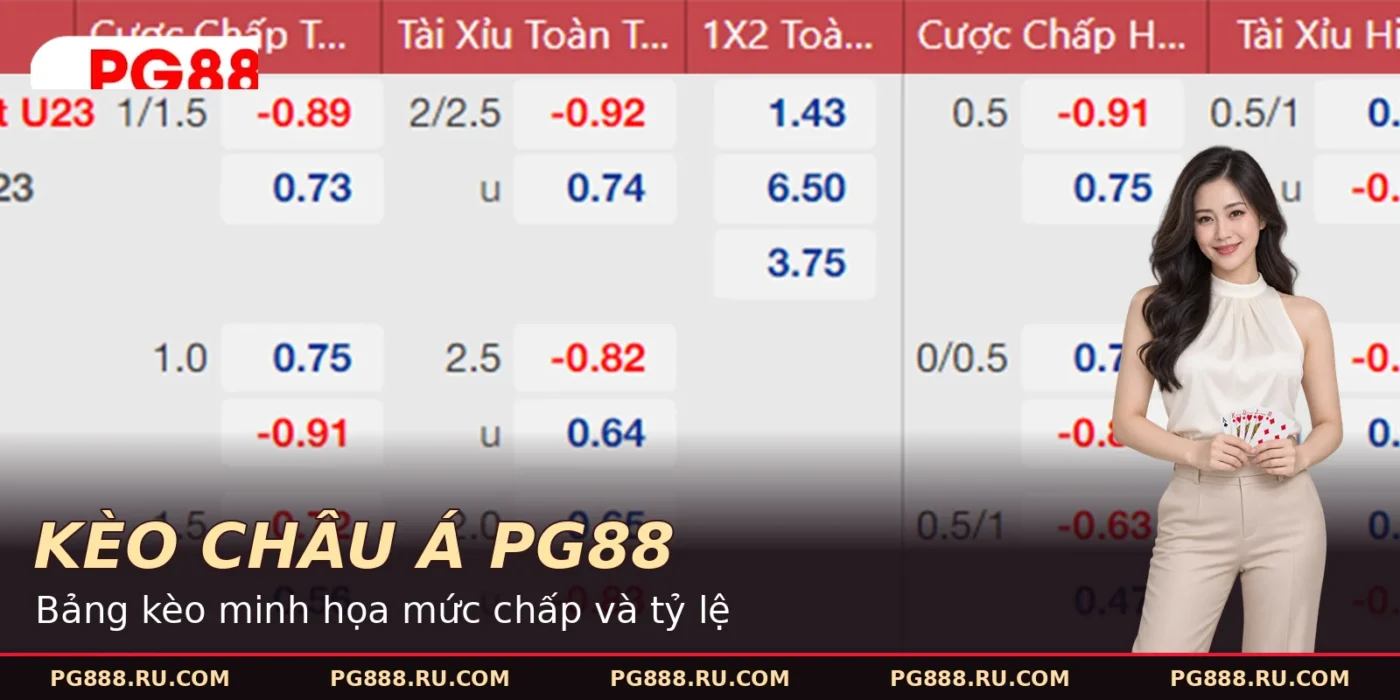 Bảng kèo minh họa mức chấp châu Á cùng tỷ lệ hai đội